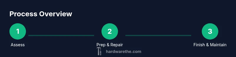 Three-step process for restoring outdoor furniture using restoration hardware