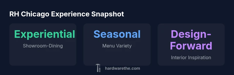 Infographic showing RH Chicago restaurant experience and showroom integration