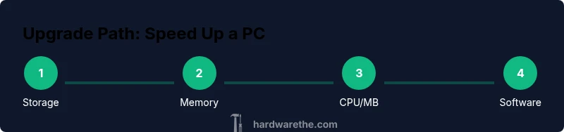 Process infographic showing a four-step hardware upgrade path