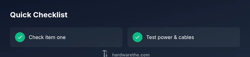 Checklist for diagnosing hardware health