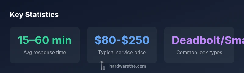Graphical infographic showing local door lock service statistics