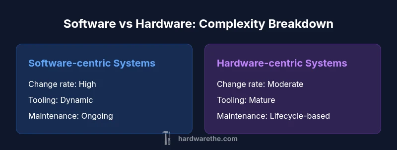 Infographic comparing software-centric and hardware-centric systems