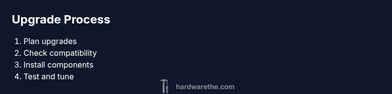 Process infographic showing step-by-step hardware upgrade flow
