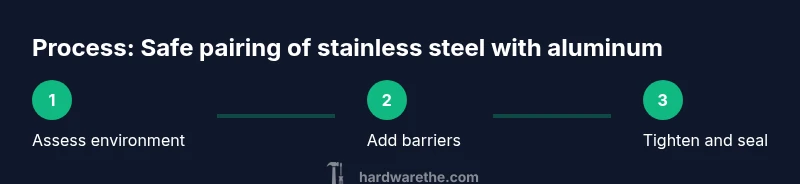 Process diagram for isolating stainless steel from aluminum during installation