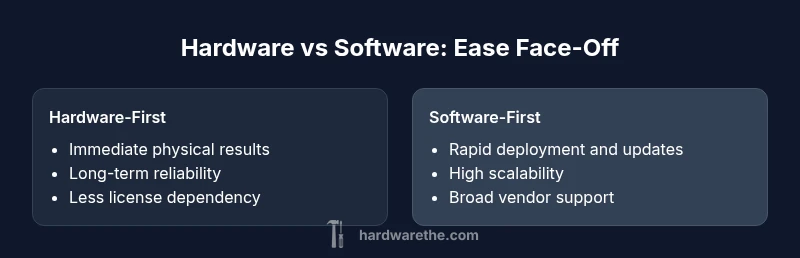 Tailwind infographic showing hardware vs software ease