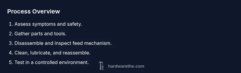 Tailwind infographic showing a five-step process for fix and feed commerce hardware
