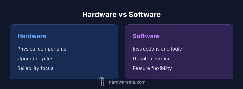 Comparison infographic showing hardware vs software differences
