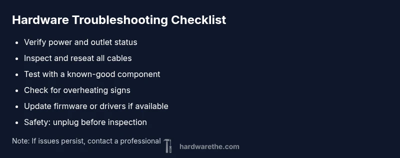 Checklist for diagnosing hardware problems at home