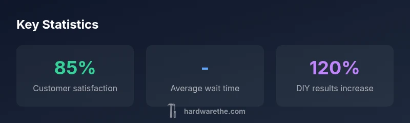 Stats infographic showing customer satisfaction, wait time, and DIY results improvements