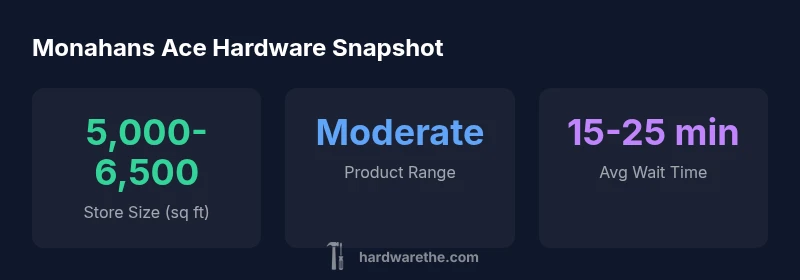 Infographic showing store size, services, and wait time